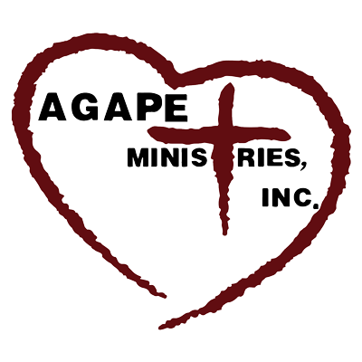 Agape logo red and black